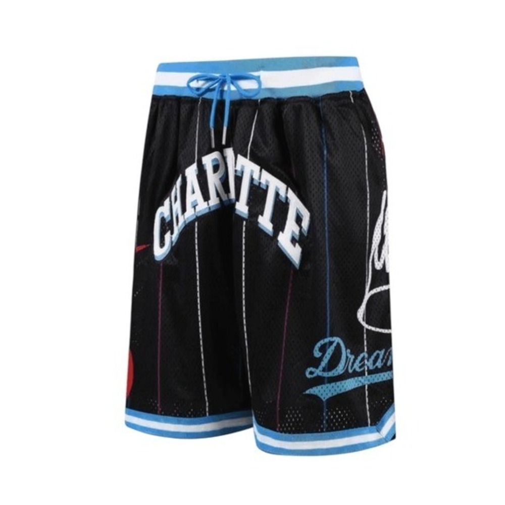 Dreamville x Headgear Classics Embroidered Charlotte Basketball Shorts Black Blu
